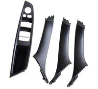 BTFWM Interior Handle Inner Door Armrest Panel Pull Trim Cover, for BMW, 5 Series F10 F11 Red Brown Beige Black Left Hand Drive LHD Car Interior Door Pull Handle(Black-4pcs)