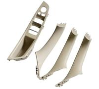 BTFWM Interior Handle Inner Door Armrest Panel Pull Trim Cover, for BMW, 5 Series F10 F11 Red Brown Beige Black Left Hand Drive LHD Car Interior Door Pull Handle(Beige White-4Pcs)