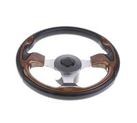 BTFWM Marine Boat 12.6in 320mm Steering Wheel W/ 3/4 In Tapered Key Adapter 3 Spoke Non-directional Boat Rudder Replacement