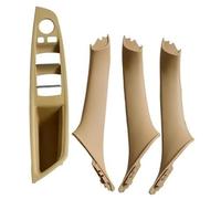 BTFWM Red Wine Beige Black LHD Car Interior Door Handle, for BMW, 5 Series F10 F11 520d 525d 530d 535i Inner Panel Pull Trim Cover 51417225851 Car Interior Door Pull Handle(Beige-4Pcs)