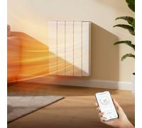 BTGGG 1000W Electric Radiator Wall Mounted Electric Heater Energy Efficient Ceramic Heater with WIFI & 7 Days/24H Timer and Thermostat,LCD Touch Screen,4 Smart Modes,Window Opening Detection,White