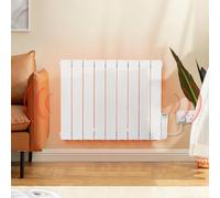 BTGGG 1500W Electric Oil Filled Radiators Wall Mounted Electric Heater 9 Fins Energy Efficient Electric Radiators with 7 Days/24H Timer and Thermostat,LED Display & Safe Lock for Home Use