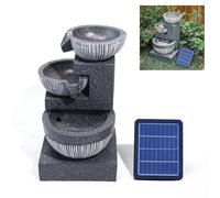 BTGGG 3 Tier Bowl Solar Water Fountain - Outdoor Solar Powered Garden Water Feature With Lights and Waterfall Decoration
