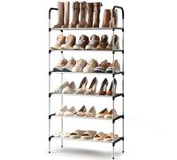 BTGGG 6 Tier Adjustable Metal Shoe Rack for 20 Pairs Shoes, Space Saving Shoe Shelf for Bedroom Closet Entryway Hallway, 3Pcs