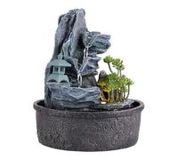 BTGGG Indoor Water Fountain with LED Light, Cascading Rockery Indoor Water Feature, Table Top Zen Waterfall for Meditation Relaxation Home Decoration, 3 Pin UK Plug Included