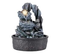 BTGGG Indoor Water Fountain with Rolling Ball LED Light, Indoor Water Feature Table Top Waterfall with Cascading Mountains, Desktop Fountains for Decoration Relaxation, 3 Pin UK Plug Included