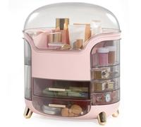 BTGGG Large Capacity Cosmetic Skincare Storage Rack, Partitioned with Clear Lid Dustproof Waterproof Desktop Organizer, Perfect for Bathroom Vanity & Dressing Table for Girls Gift