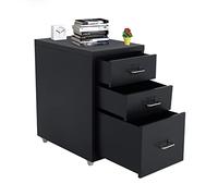 BTGGG Mobile Filing Cabinet with 3 Drawers, Under Desk Rolling File Cabinet Organizer, Metal Document Storage Cupboard with Wheels Office Filing Cabinet Drawer for Home Office Furniture,Black