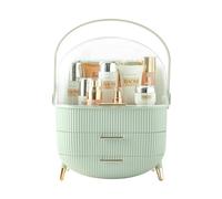 BTGGG Multi-Function Make Up Case Dustproof Cosmetic Storage Box, Organizer Skin Care Products Jewelry Organizer Finishing Box for Bedroom Bathroom Desktop (Mint Green)