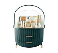 BTGGG Multi-Function Make Up Case Dustproof Cosmetic Storage Box, Organizer Skin Care Products Jewelry Organizer Finishing Box for Bedroom Bathroom Desktop (Dark Green)