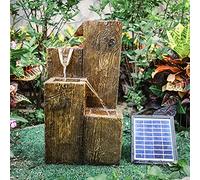 BTGGG Solar Powered Garden Water Feature Garden Fountain Self Containing Water Feature Garden Ornament Fountain for Garden Pond, Terrace, Pond, Balcony Outdoor Rockery Decoration with LED Light