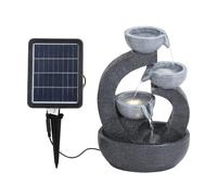 BTGGG Solar Water Feature 3 Tier Bowl Shaped Outdoor Garden Solar Water Fountain with Lighs,Decorative Garden Water Feature Waterfall for Garden Decor