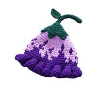 Btgghytr 1. Festive Crochet Pumpkin Cap with Floral Accents, Warm Winter Hat for Halloween Parties & Outdoor Gatherings