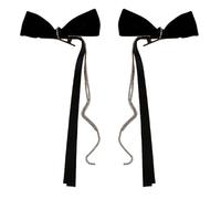 Btgghytr 2Pcs Bow Hair Clip Sweet Bowknot Hair Clamps Rhinestones Tassels Hairpins for Girls Women Hair Styling Clips for Women and Girls