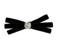 Btgghytr Black Glinting Headdress with Bowknot Lovely Glistening Rhinestones Hair Clip Cosplay Novelty Hair Styling Clips for Women and Girls