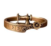 Btgghytr Creative Sewing Machine Rings with Tape Measure and Flower Accessory Elegant Jewelry Fashion Lovers Fashion Sewing Machine Accessory