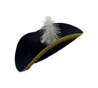 Btgghytr Feathered Pirate Caps with Golden Lace for Kids Halloween Costume, Pretend Play & Treasure Hunt Adventures