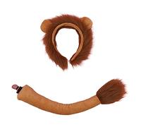 Btgghytr Headband for Women Girls Faux Fur Animal Headbands Furry Lion Ears Headwear Tail Set Kawaii Hair Hoop for Halloween Cosplay Party Supplies Cute Hairband Hair Accessories