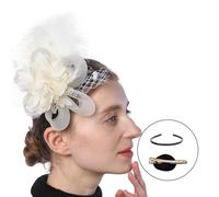 Btgghytr Headband for Women Girls Feather Hair Clip Cocktails Elegant Flower Headwear for Girl Hair Headwear Roaring 1920s Flapper Hair Clip Cute Hairband Hair Accessories