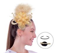 Btgghytr Headband for Women Girls Feather Hair Clip Cocktails Elegant Flower Headwear for Girl Hair Headwear Roaring 1920s Flapper Hair Clip Cute Hairband Hair Accessories