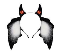 Btgghytr Headband for Women Girls, Handmade Plush Bat Ear Headbands Soft Fuzzy Hair Accessory for Kids Halloween
