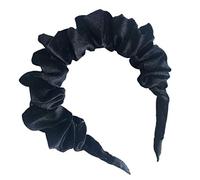 Btgghytr Headband for Women Girls Women 90s Pleuche Velvet Wide Headband Wavy Ruched Pleated Vintage Hair Hoop Bright Neon Solid Color Bubble Hairband Cute Hairband Hair Accessories