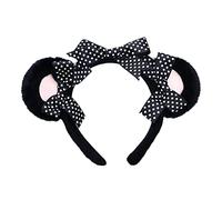 Btgghytr Headband Y2k Style Plush Bear Ears Hair Hoop with Bowknot Decors Makeup Headband for Easter Halloween Cosplay Hair Accessories
