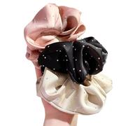 Btgghytr Ponytail Holders 3PCS French Styles Rhinestones Scrunchie Elegant Ponytail Holder with Ruffle Fabric Fashion Hair Accessories