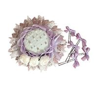 Btgghytr Princess Sweet Hat Handmade Pearl Inlay Top Sweet Japanese Sister Bowknot Straw for Head Accessory