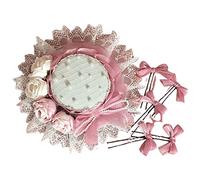 Btgghytr Princess Sweet Hat Handmade Pearl Inlay Top Sweet Japanese Sister Bowknot Straw for Head Accessory
