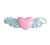 Btgghytr Resin Hair Clip Jelly Heart Wing Shape Hairpin Duckbill Hair Clip for Side Hair Ponytail Hairpins Hair Styling Clips for Women and Girls