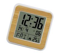 Btgghytr Small Digital Alarm Clock Battery Operated LCD With Date Day Temperature Backlight Quiet Design For Heavy Sleepers Digital Alarm Clock