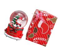 Btgghytr Snowman Crystal Music Box with LED Lights & Festive Christmas Tunes Shatterproof Resin Base Holiday Decoration Crystal Ball Holiday