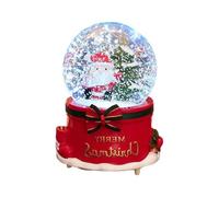 Btgghytr Snowman Crystal Music Box with LED Lights & Festive Christmas Tunes Shatterproof Resin Base Holiday Decoration Crystal Ball Holiday