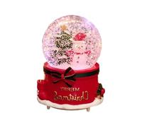 Btgghytr Snowman Crystal Music Box with LED Lights & Festive Christmas Tunes Shatterproof Resin Base Holiday Decoration Crystal Ball Holiday