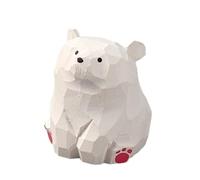 BTGHPI Cartoon Small Animal Desktop Ornament Wooden Handmade Wood Carving Cat Dog Bear Foxes Whale Decor