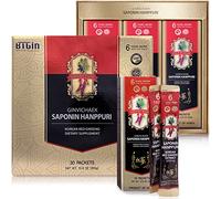 BTGIN Saponin Hanppuri Everyday Korean Red Panax Ginseng Extract Stick - 3000mg High Potency Liquid Supplement - Caffeine Free Energy & Immune Support - 30 Packets