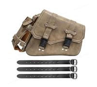 BTHMGBAE Motorcycle Tail Seat Bag Retro Buckle Water Bottle Bag Saddle Storage Side Travel Tool Waterproof PU Leather Motorcycle Universal(BK-B)
