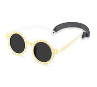 BTHRORO Baby Sunglasses Polarized UV Protection, Flexible Soft Silicone Round Frame Toddler Sunglasses with Adjustable Strap, Infant Newborn Baby Girl Boy Age 0-36 Months