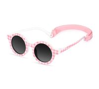 BTHRORO Baby Sunglasses Polarized UV Protection, Flexible Soft Silicone Round Frame Toddler Sunglasses with Adjustable Strap, Infant Newborn Baby Girl Boy Age 0-36 Months
