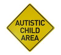 BTHUKO Autistic Child Area Heavy Duty Aluminum Warning Sign 12" X 12"
