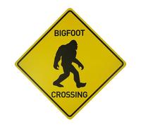 BTHUKO Retro Funny Metal Sign, Bigfoot Crossing - 12 x 12 Inch, Indoor/Outdoor Wall & Yard Sign