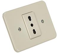 BTicino - 1115 N Socket Pin Series of Dominoes 2 Poles and Earth, 6 A, Ivory