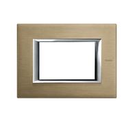 BTICINO AXOLUTE HA4803NX PLAQUE RECTANGULAR 3 MODULES ALL TITANIUM. BRUSHED