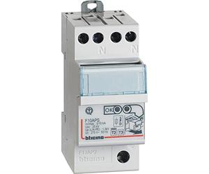 BTicino F10AP2 BTDIN Series Auto-Protected Surge Protection Device SPD, 2 poles, 10kA in, Grey
