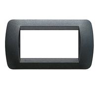 BTicino L4804PA Livinglight 4-Module Plate, Dark Steel Color