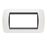 BTicino L4804PA Plate 4 Modules Livinglight, Dark Steel, white, L4804PB