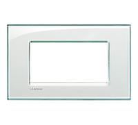 BTicino Livinglight Plate, 4 Modules, Multi-Colour, black, LNA4804KA