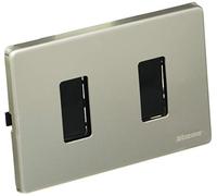 BTicino Magic Light Fitting and Front Plate, 2 Switches, silver, S503/12XS