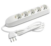 BTicino Poker Power Strip without Cable with 5 Universal Sockets P40 Schuko Bipasso Schuko Standard German Power 3500 W White